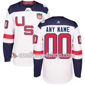 Adidas Maillot de Hockey États-Unis Personnaliser Coupe du monde de hockey sur glace 2016 Blanc Premier - Homme